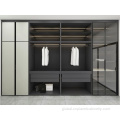 walk in closet MDF Sliding Door Glass Bedroom Walk In Wardrobe Supplier